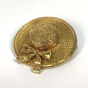 Chanel Vintage Straw Hat Brooch Metal #228851C81B